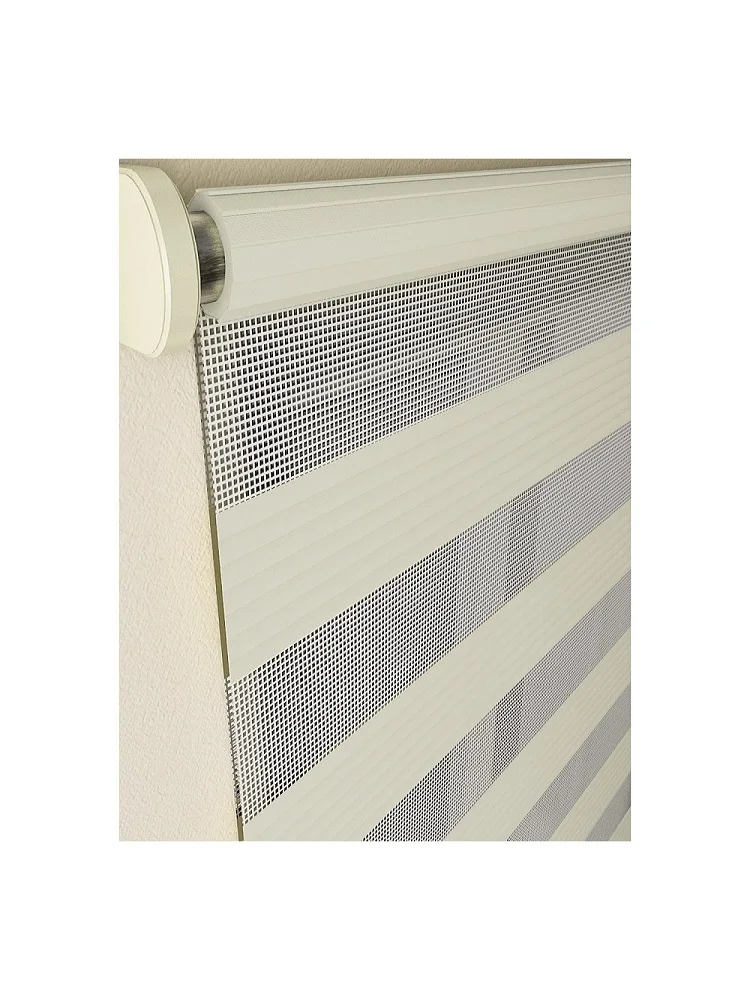 FREE SHIPPING White Beaded Zebra Roman Roller Blinds Curtain Decor Double Layer Office Home Living Room Window Kitchen Bedroom