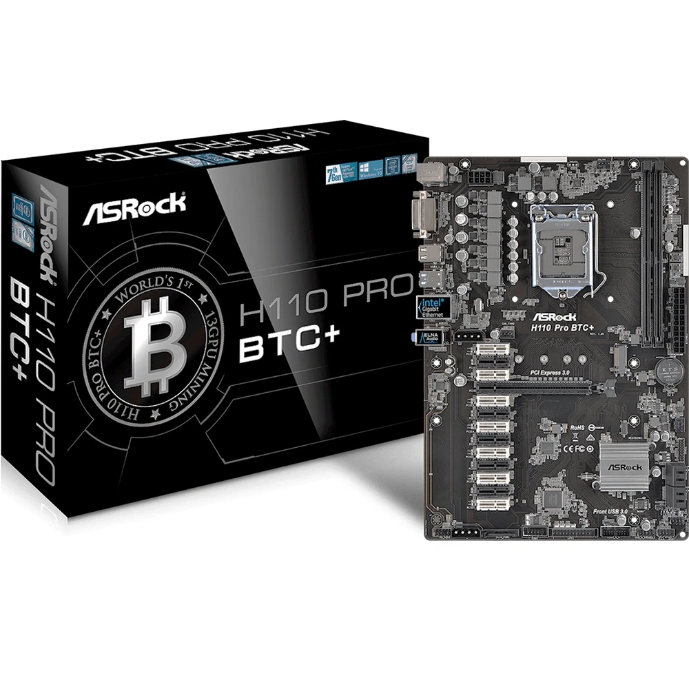Материнская плата ASRock H110 PRO BTC+ | Компьютеры и офис