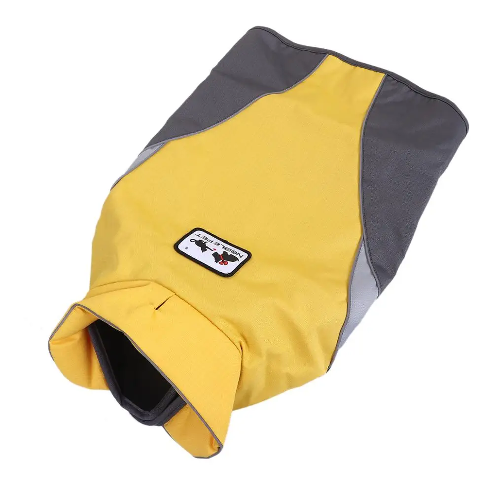 yellow Черный/оранжевый/желтый осенне-зимний PU утолщённый для холодных напитков водонепроницаемая одежда для собаки-1 - Цвет: yellow