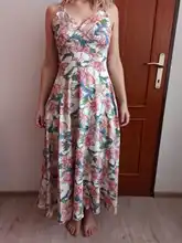 Dress Summer V-Neck Vestido Backless Floral-Print Bohemian Female Elegant Sexy Women