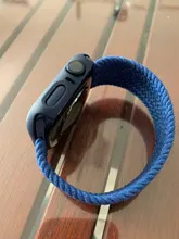 Correa trenzada de nailon elástico para Apple Watch, correa de nailon elástico para Apple Watch de 44mm, 40mm, 42mm y 38mm + funda de PC iWatch series 6 5 4 3 se