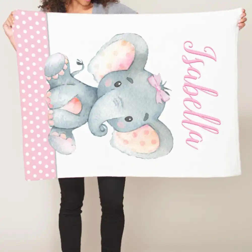 pink elephant baby blanket