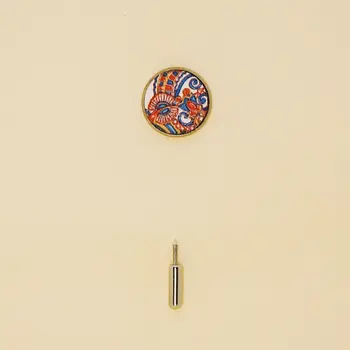 

Brooch on lapel Mandala 51727 (multi-colored, needle, Wood)