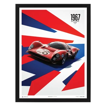 

Poster in the frame Ferrari 412P - Red - 24 hours of daytona-1967, 32x42 cm