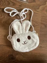 Bolso cruzado de felpa con dibujos animados para niños, carteras y monederos de conejo, a la moda