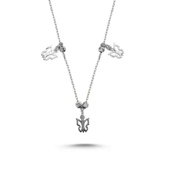 

Angemiel 925 Sterling Silver Butterfly Pattern Sterling Dangle Necklace-Rhodium Plated