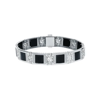 

Silver Bracelet with onyx and cubic zirconia sunlight sample 925
