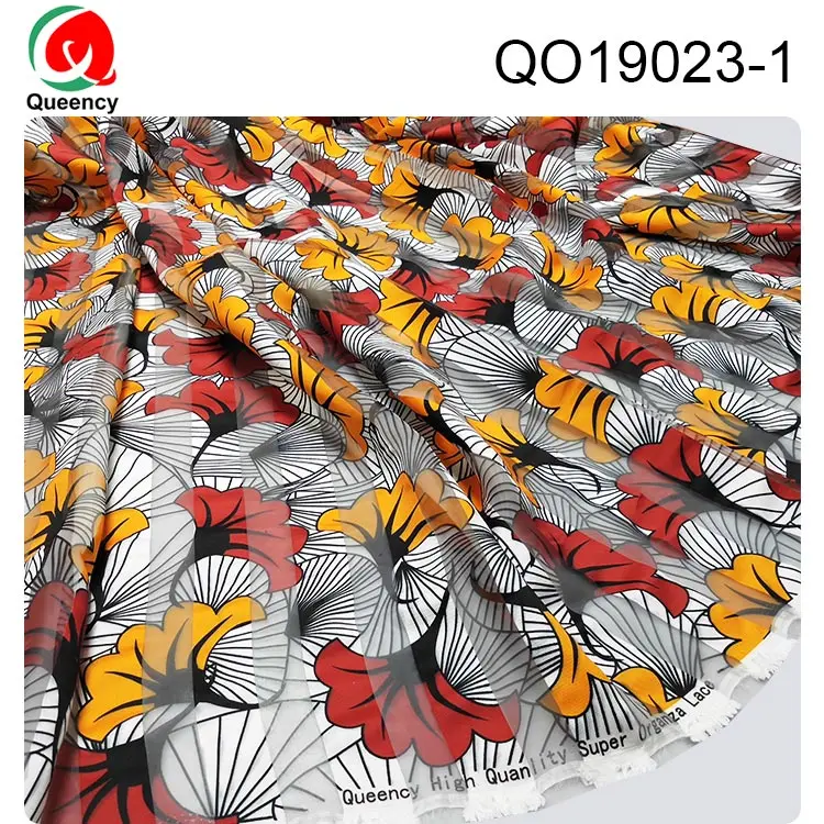 QO19023 DHL-ON Анкара принт Gahna нигерийская лента органза кружево хорошее качество и дизайн материал для женщин платья