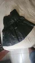 Midi Skirt Elegant Ruffles Office Black Vintage High-Waist Ladies Female Casual Work-Wear