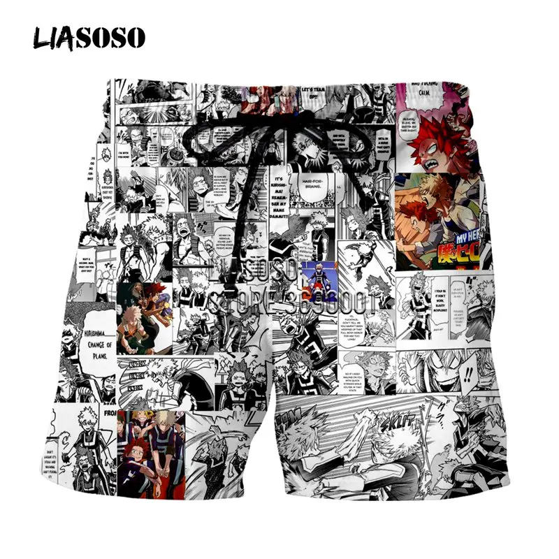 4 LIASOSO аниме Guy Todoroki Shouto Bakugou кацуки 3D принт мужские Шорты повседневные шорты пляжные шорты летние шорты Уличная одежда X2795 - Цвет: 4