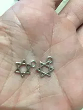 100 Uds Charms Star Of David Shield 13x10mm colgante antiguo ajuste, color plata tibetana Vintage, collar de pulsera DIY
