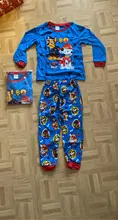 Paw Patrol-Pijama de algodón para niños, ropa de dormir de dos piezas, de manga larga