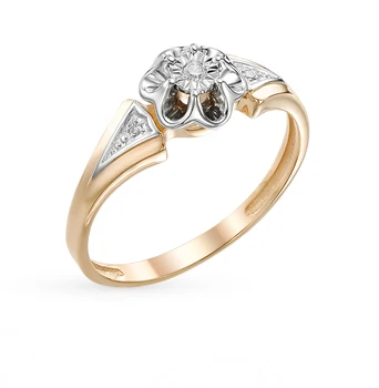 

Gold ring with diamonds sunlight sample 585