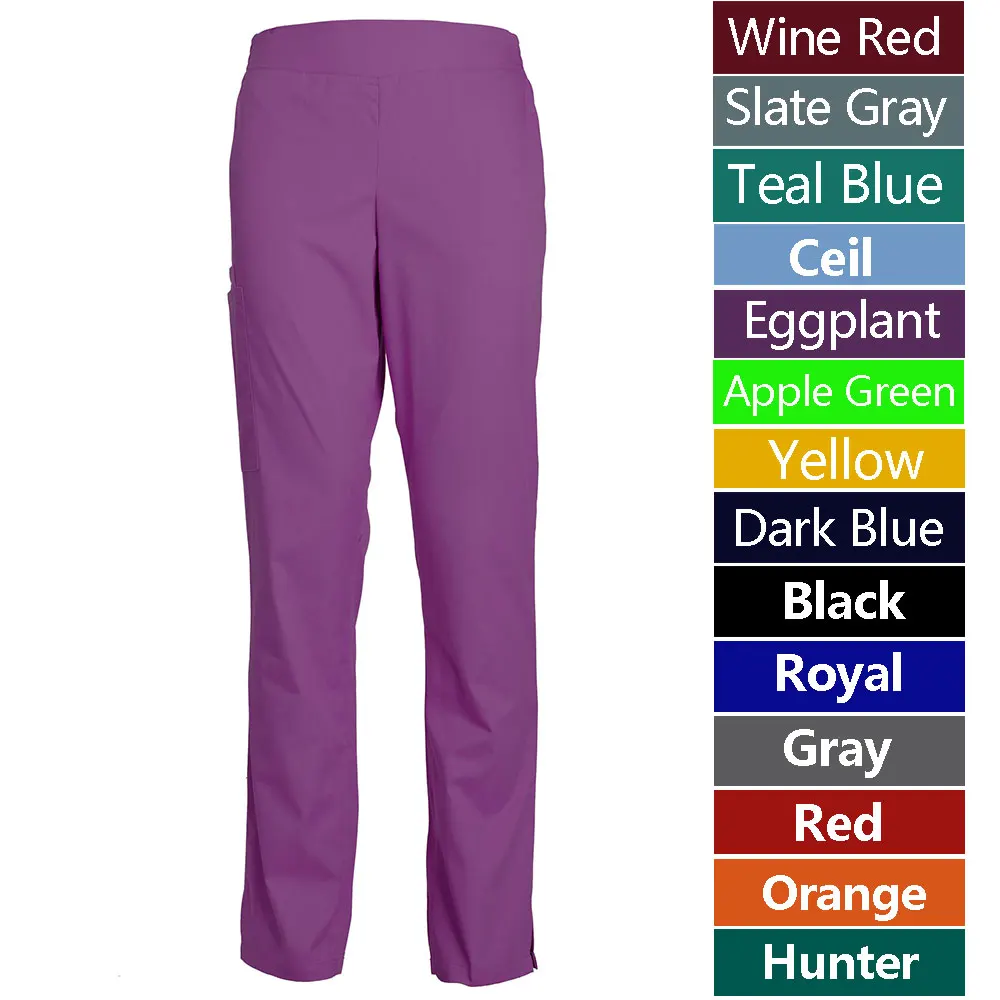 Women's Scrub Pants Nursing Uniform Pants Slim Fit Flare-Leg Elastic Waist medical scrubs