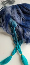 Braided Wigs Short Synthetic-Hair Impact-Venti Heat-Resistant Gradient Genshin Blue Game
