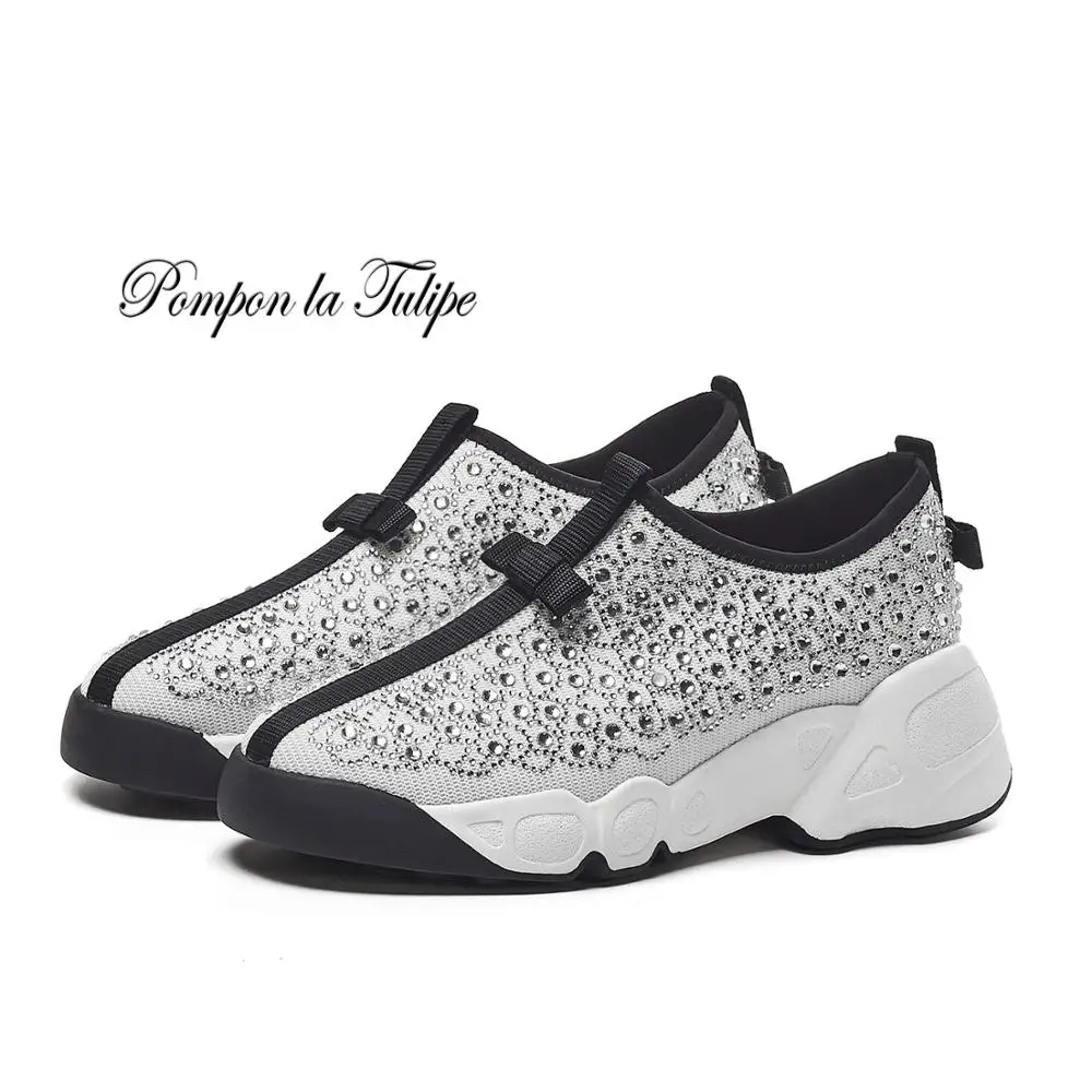 

BHS 9011211 Genuine Leather Mesh Patchwork Sheepskin 5.5Cm Platform Sport Walking Running Training Casual Shoes Women Sneakers