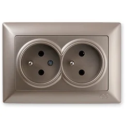 

PnpnElectrıc Gns Visage Ambiance Metallic Beige Double UPS Socket 16A 220V AC Double Socket with Pin Earth