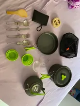 Juego de utensilios de cocina de aluminio para acampada, hervidor de agua, olla para viaje, senderismo, Picnic, vajilla para barbacoa, equipo de turismo