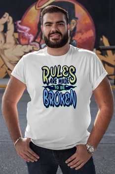 

Angemiel Wear Rules Are Made To Be Broken White Men 'S Cotton Big Size T-Shirt