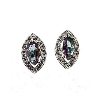 

Sterling silver earrings 925m stone Mystic Topaz [AA8991]