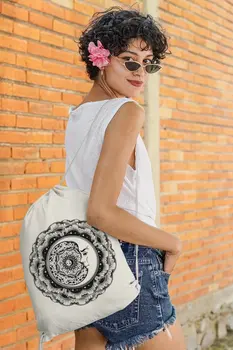 

Angemiel Bag Motif Moon Stars And Clouds Cloth Backpack