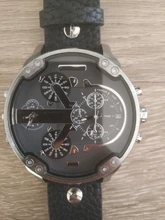 Reloj de cuarzo grande para hombre, cronógrafo con cuerpo de 52mm con pulsera, resistente al agua, con doble hora, estilo militar