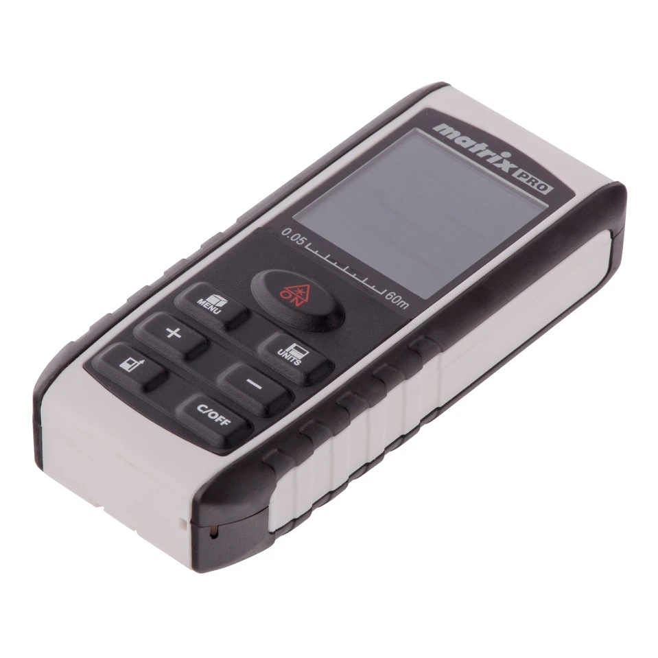 Дальномер лазерный MATRIX LD-60 (Рабочее расстояние 60 м, погрешность 1,5 мм, встроенный пузырьковый уровень, работает о