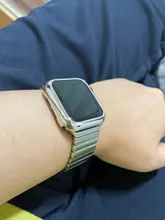 Correa de lujo para Apple watch, banda de 44mm y 40mm para iWatch de 38mm y 42mm, pulsera de reloj de acero inoxidable para Apple watch 5 6 se 3 4