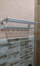 Hanger Towel-Rack Storage-Shelf Shower-Holder Bathroom-Accessories Folding Wall-Organizer