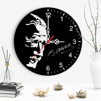 

Decorative Ataturk Design Wooden Wall Clock-2