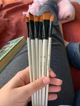 6 uds. De pinceles para pintura de acuarela Gouache, diferentes formas, punta redonda de nailon, conjunto de pinceles de pintura suministros para pintura artística 03183