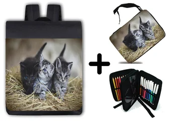 

PACK BACKPACK AND CASE KITTENS SO CUTE school