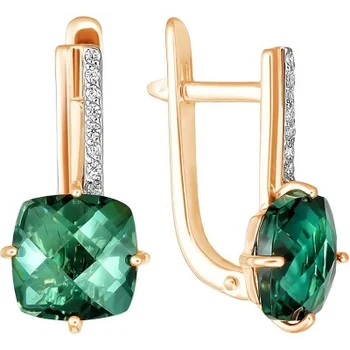 

Aloris earrings with aquamarine and cubic zirconia in red gold