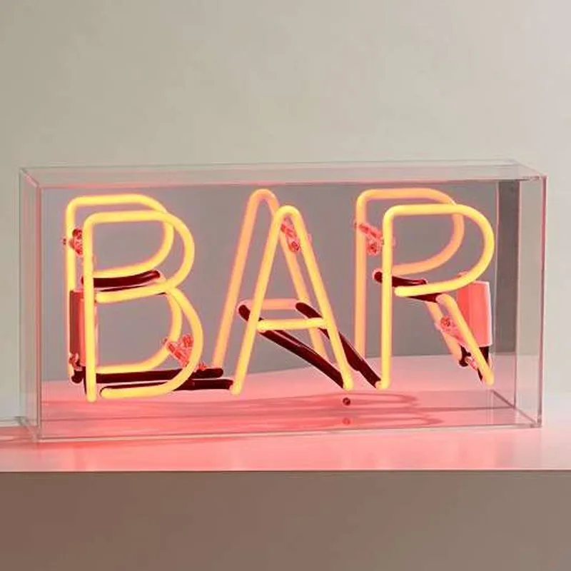 New Hustle White Acrylic Neon Sign 20" Bar Light Lamp Room Collection 
