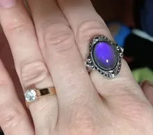 Vintage Color Retro cambio anillo Oval emoción sentimiento cambiante anillo de Control de temperatura de Color anillos para las mujeres
