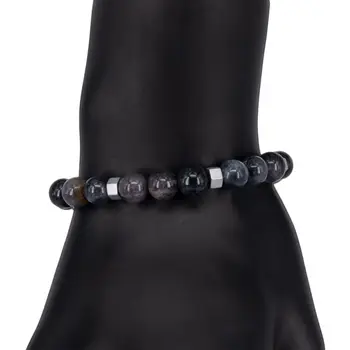 

Jewelry bracelet (natural stone, elastic, gray) 54678