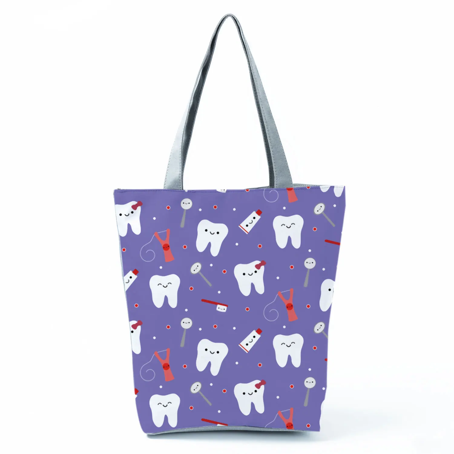 Cartoon Ladies Nurse Printed Handbags Foldable High Capacity Women Shoulder Bag Eco Reusable Shopping Bag Travel Beach Tote Bag 