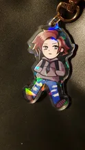 Vograce abalorios holográficos acrílico transparente impreso holograma llavero, haga su propio llavero acrílico con anime