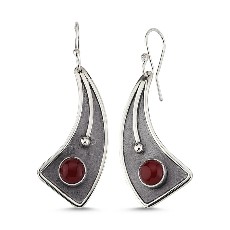 

Armagano Red Agate Stone Handwork Earrings