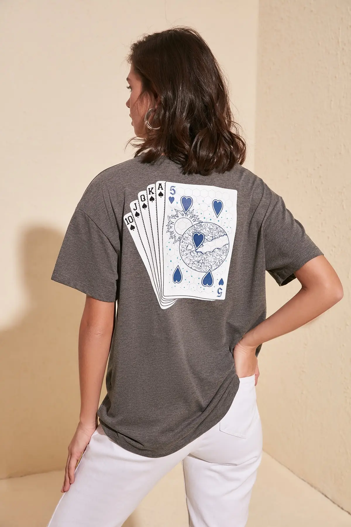 

Trendyol Printed Boyfriend Knitted T-Shirt TWOSS20TS1028