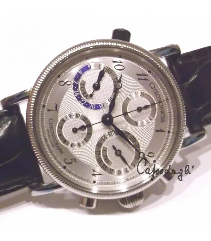 CHRONOSWISS Тора хронограф часы DUAL TIME GMT CH-7423
