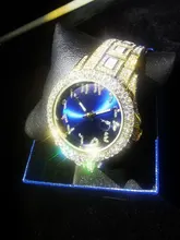 MISSFOX los hombres reloj de pulsera de diamantes más vendidos azul reloj impermeable de la marca de lujo de oro 18k Calendario de acero reloj Masculino