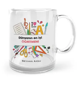 

Personalized World Best Öğretmeni Glass Mug Cup-13