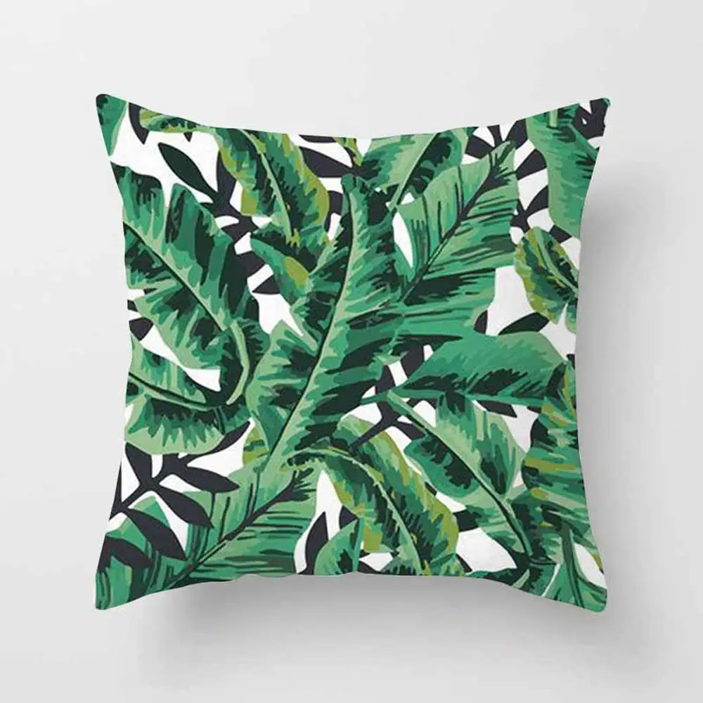 Tropical Leaf Cactus Monstera Polyester Case Cusion Green Leaves Throw Sofa Car Cushion Home Decor Decorative Pillowcase New 