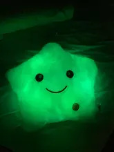 34CM Creative Toy Luminous Pillow Soft Stuffed Plush Glowing Colorful Stars Cushion Led