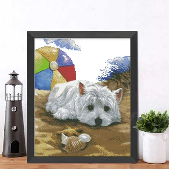 

Cute puppy animals cartoon Embroider DIY Handwork Counted Printed Canvas Cross Stitch DMC 14CT 11CT Needlework Sets Home Decor