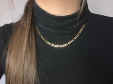 Collar de cadena Figaro para hombre, cadena larga de acero inoxidable, Color dorado, regalo de joyería, 2020