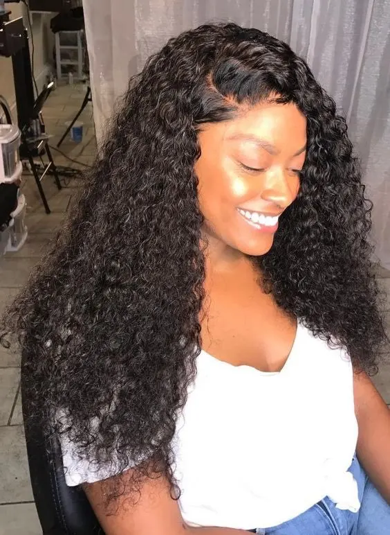 Transparent 360 Lace Frontal Wig Deep Curly photo review