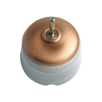 

Switch lid porcelain and lever copper satin