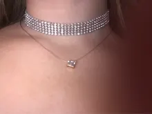 Gargantilla de diamantes de imitación de cristal para mujer, accesorios de boda, cadena de Color plateado, Gargantilla gótica Punk, joyería para mujer